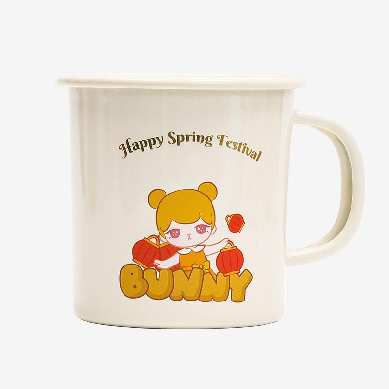 Pop Mart Bunny Happy Spring Festival Enamel Cup