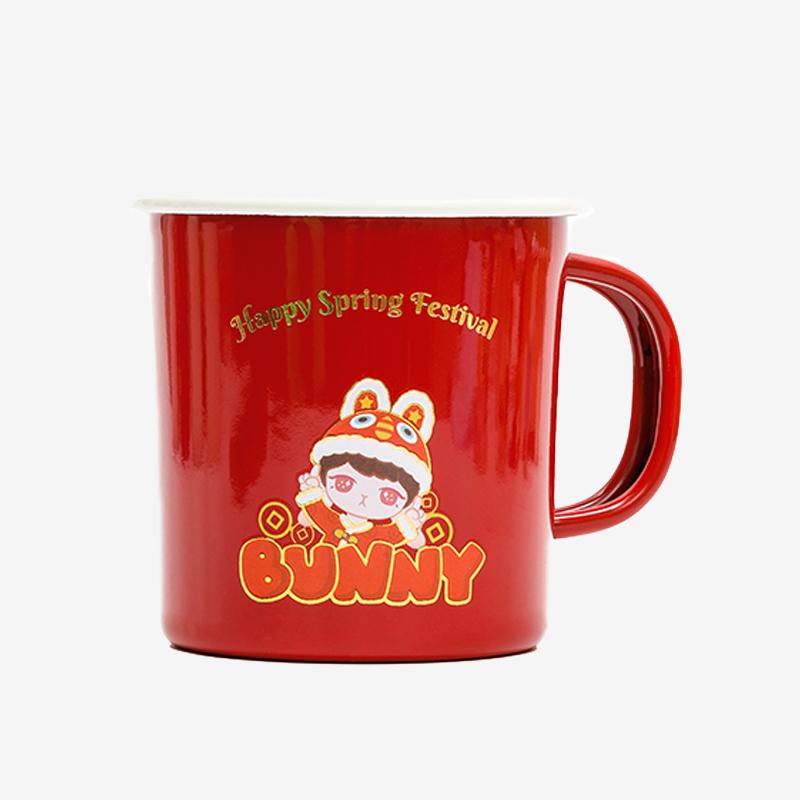 Pop Mart Bunny Happy Spring Festival Enamel Cup